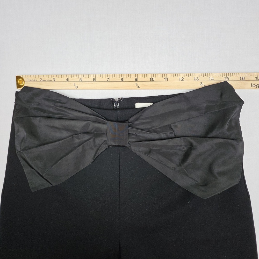 Maeve Anthropologie The Colette Bow Front Pants Womens 30 Black High Rise - Picture 6 of 11